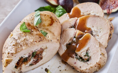 Prosciutto-Stuffed Chicken Breasts with Fig & Honey Sauce